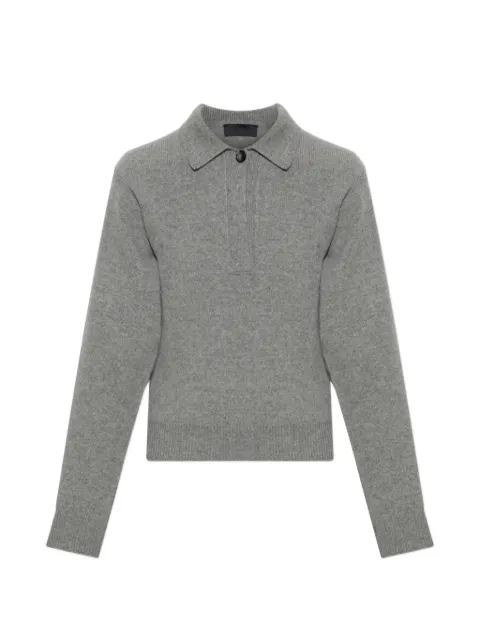 Haikure button-fastening polo sweater Grey HEW07120MC079PX