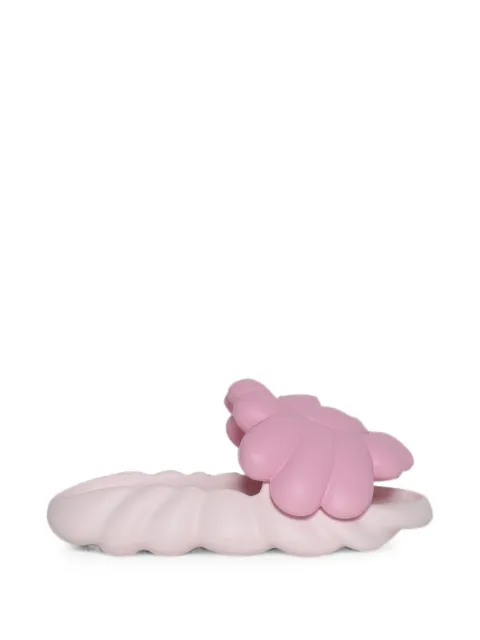 OHANA HATAKE Full-Bloom floral-applique slides Pink VTM24030