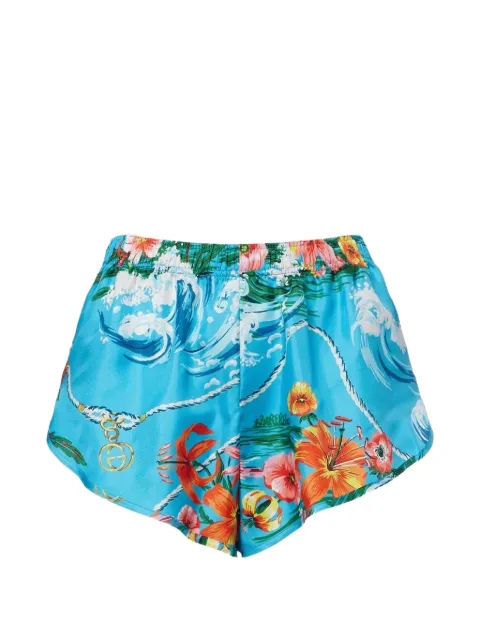 Gucci floral-print Interlocking-G shorts Blue 875690PCEXZAVCO