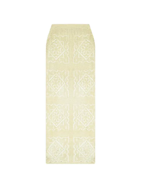 Calle Del Mar Handkerchief knitted midi skirt Yellow CDMPS033CUS