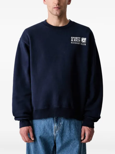 Sporty & Rich logo-print crew-neck sweatshirt Blue ST09875431BL106