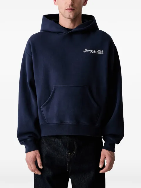 Sporty & Rich logo-embroidered hoodie Blue STO9575325BL106