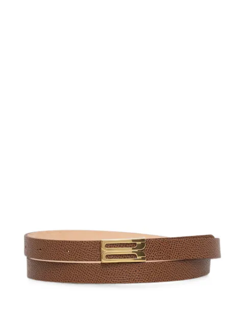 Victoria Beckham logo-plaque grained belt Brown 1124ABL006282A