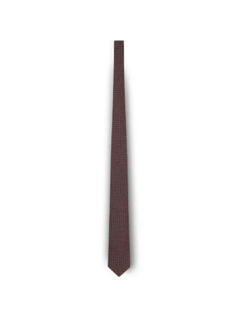 Lardini geometric-print silk tie Brown ACCRC7AC67126