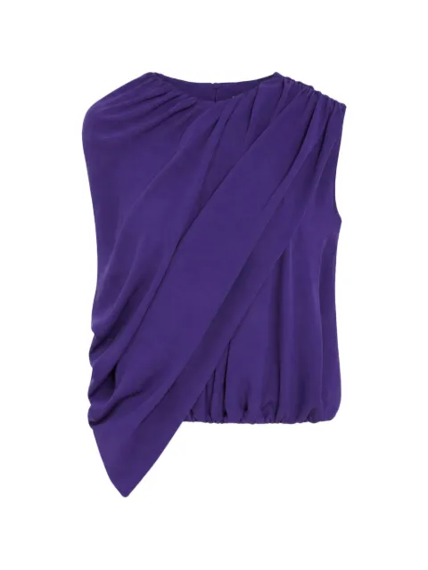 Balenciaga asymmetric draped cape top Purple A002BXTUN14