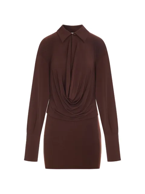 THE ANDAMANE Lilia draped long-sleeve dress Brown T200107ATJP199
