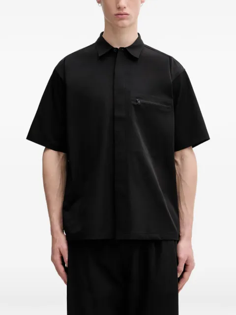 BEAMS Tech zip-pocket short-sleeved shirt Black 11011670139