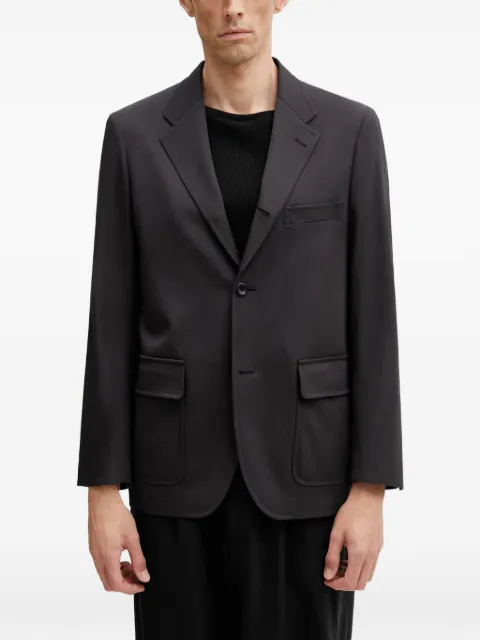 BEAMS single-breasted flap-pocket blazer Black 11160089927
