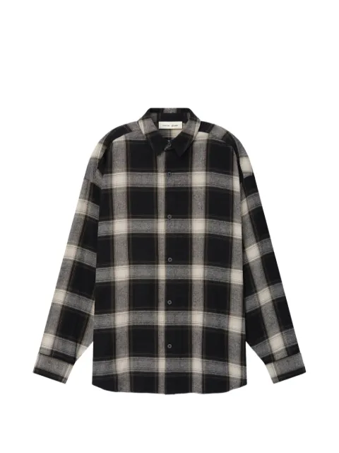FEAR OF GOD ESSENTIALS plaid-pattern logo-print shirt Black RW00308