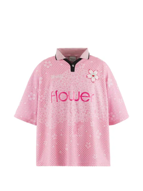 Takashi Murakami x Yuta Hosokawa Mononoke Made check-pattern floral-print T-shirt Pink MTMK80000011
