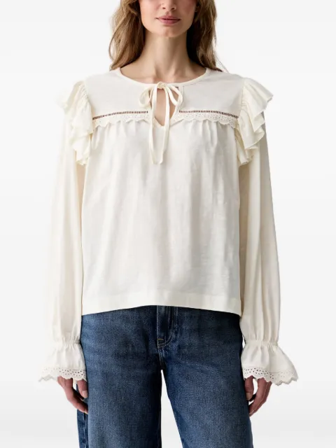 Barbour Carleen ruffled cotton blouse Neutrals LML0935