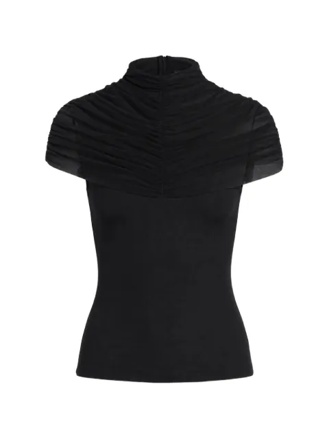 AXEL 113 Grace mesh-panel ruched top Black GRACEMESHTOP