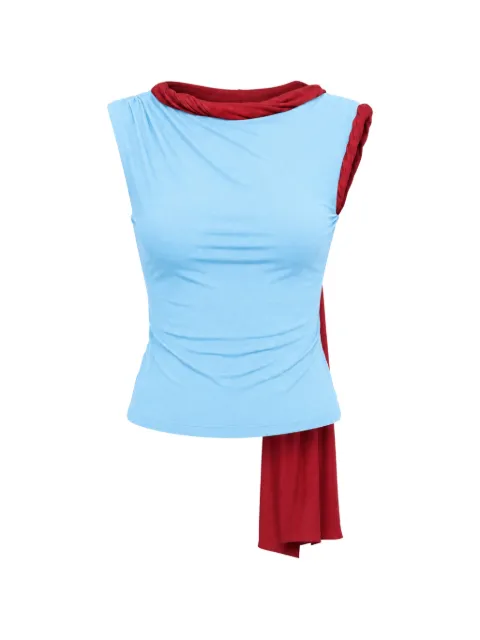 AXEL 113 twisted-detail draped top Blue YURITWISTEDTOP