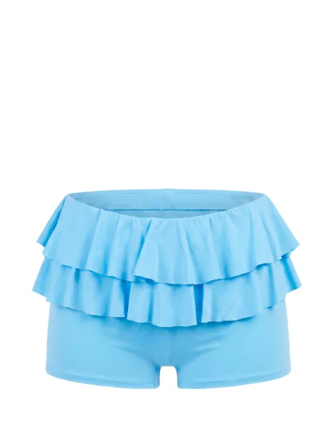 AXEL 113 ruffle-trimmed micro shorts Blue RUFFLEMICROSHORTS