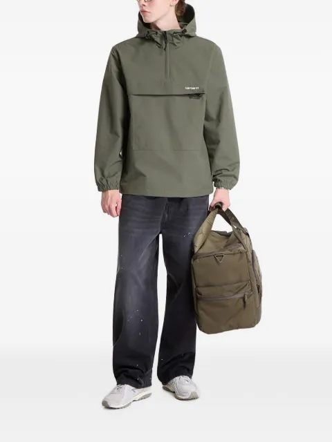 Carhartt WIP logo-print hooded windbreaker Green I030008