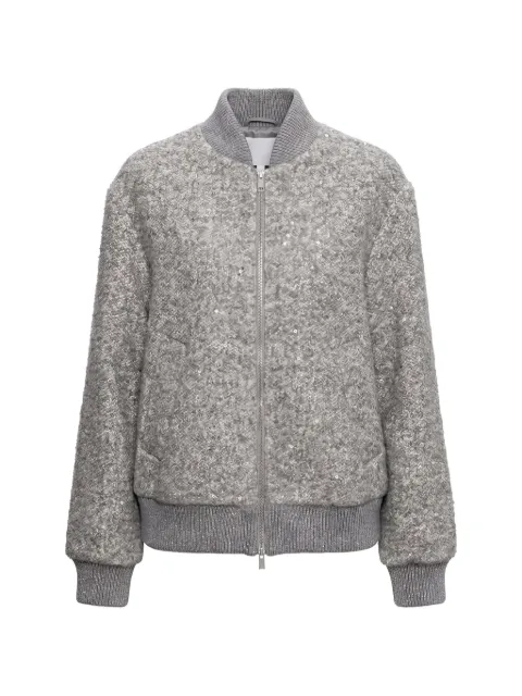 Peserico sequin-embellished bouclé jacket Grey A21103A7733