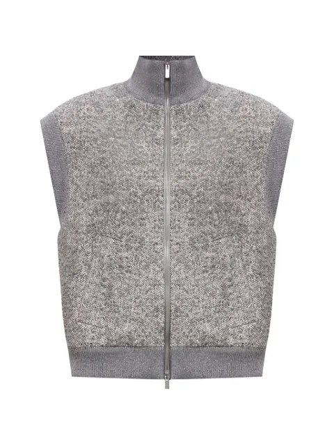 Peserico sequin-embellished bouclé waistcoat Grey A03170A7733