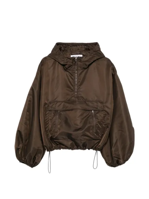 Cecilie Bahnsen hooded balloon-sleeve jacket Brown OTW21005