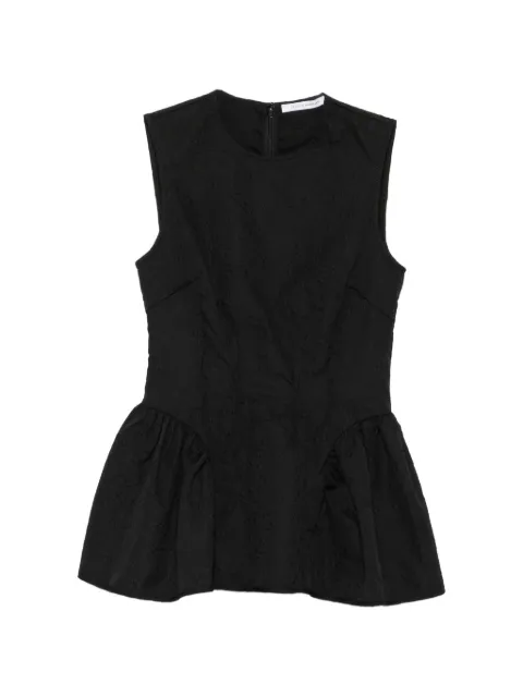 Cecilie Bahnsen cloqué-effect peplum top Black 226RTW11009CBDAIMITOP