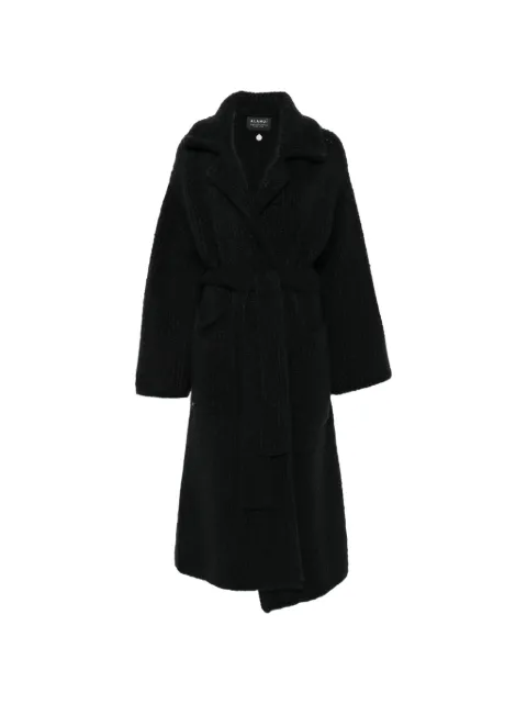 Alanui ribbed-knit belted coat Black LWHQ013E26KNI001