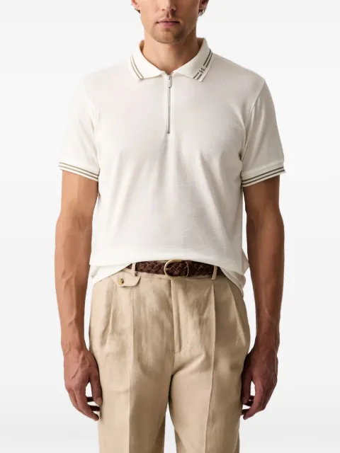 Karl Lagerfeld zip-fastening tipped polo shirt White 745005563201