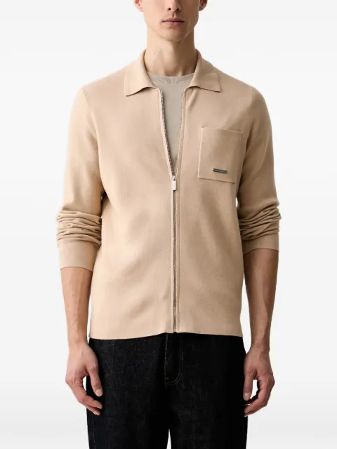 Karl Lagerfeld zip-up pocket-detail sweater Neutrals KL260054420