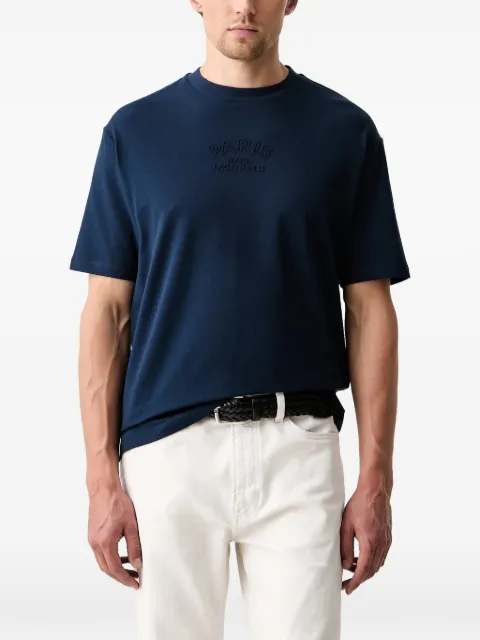Karl Lagerfeld embossed logo T-shirt Blue 755138563221