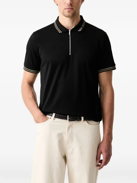 Karl Lagerfeld zip-fastening tipped polo shirt Black 745005563201