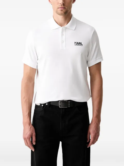 Karl Lagerfeld logo-print short-sleeve polo shirt White 745780500235
