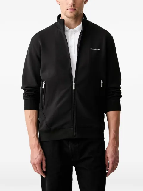 Karl Lagerfeld logo-print zip-up sweatshirt Black 705006563902