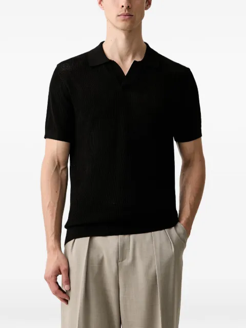 Karl Lagerfeld mesh-knit polo shirt Black 655010563302