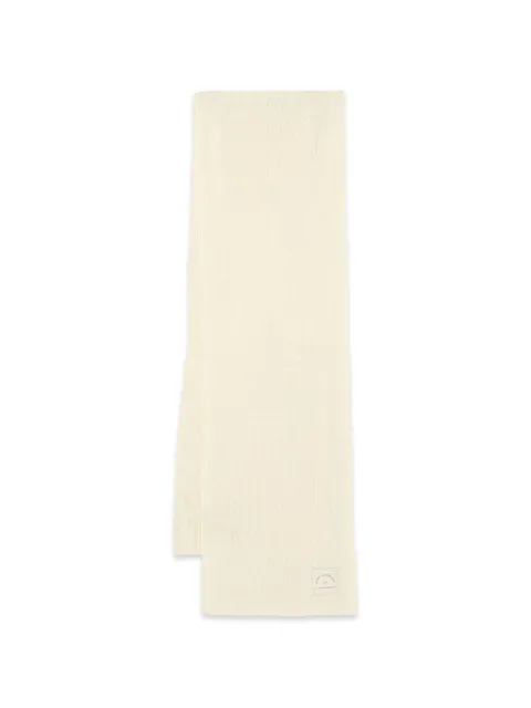 Karl Lagerfeld logo-patch ribbed scarf Neutrals B3W33042B09