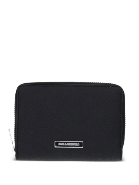 Karl Lagerfeld logo-plaque pebbled-effect wallet Black B3W32031999