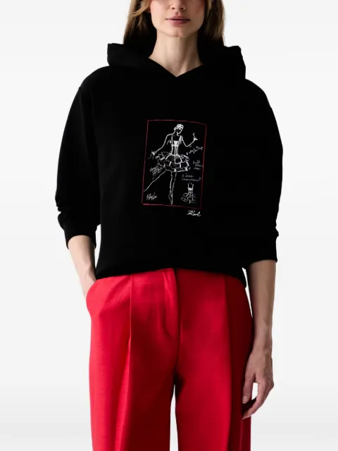 Karl Lagerfeld sketch-print hoodie Black B3W20033999