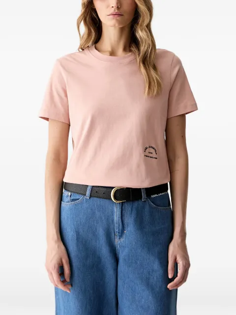 Karl Lagerfeld logo-embroidered T-shirt Pink B3W17074506