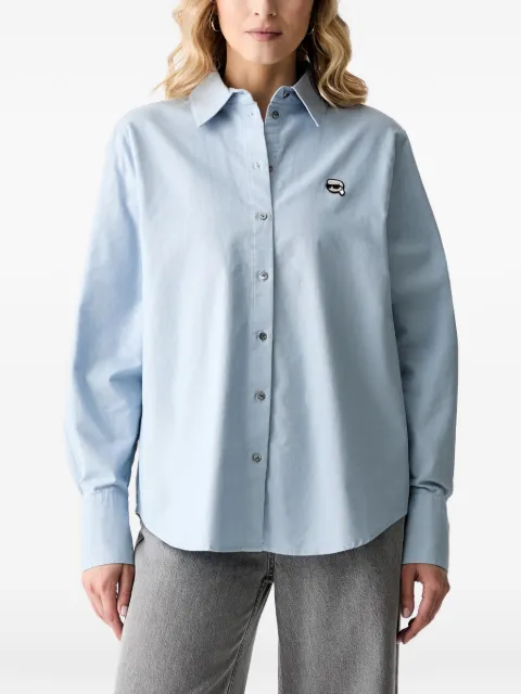 Karl Lagerfeld logo-patch button-down shirt Blue B3W110301KZ