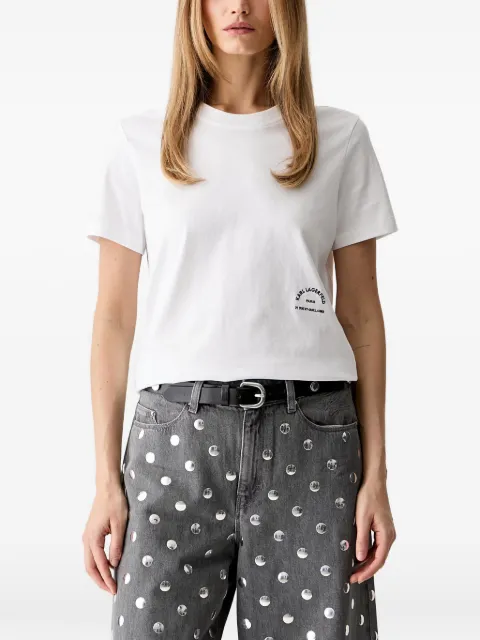 Karl Lagerfeld logo-print crew-neck T-shirt White B3W17074100
