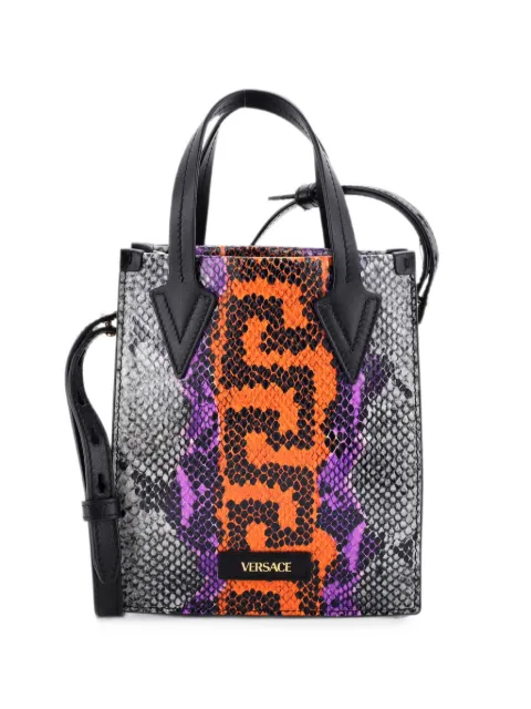 Versace Pre-Owned Convertible Python Embossed Leather Mini tote bag Multicolour GI81EROKOGS7DC35