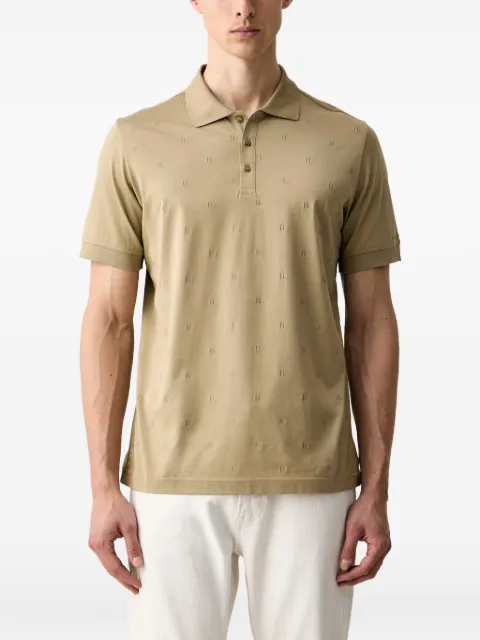 Karl Lagerfeld monogram-embroidered polo shirt Neutrals 745002563200
