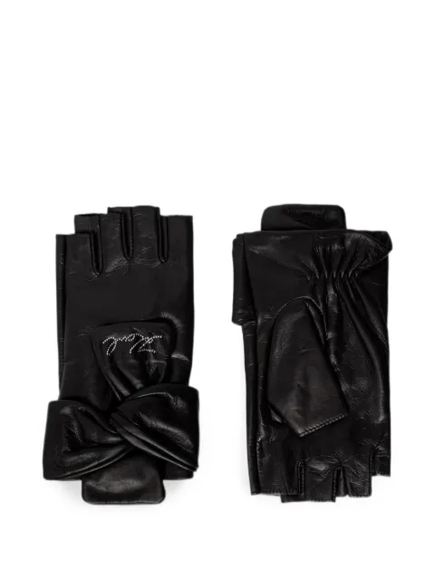 Karl Lagerfeld bow-detail fingerless gloves Black B3W33012999