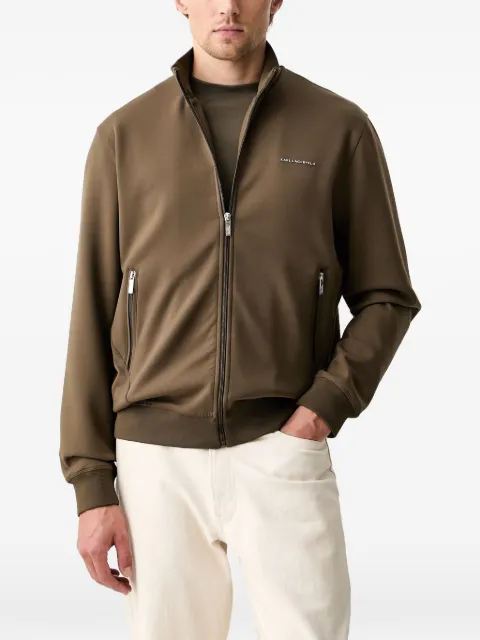 Karl Lagerfeld logo-plaque zip-up sweatshirt Green 705006563902