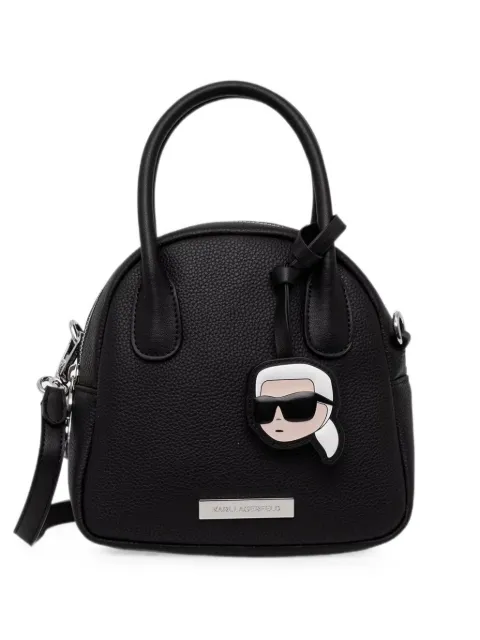 Karl Lagerfeld logo-charm grained tote bag Black B3W30120999