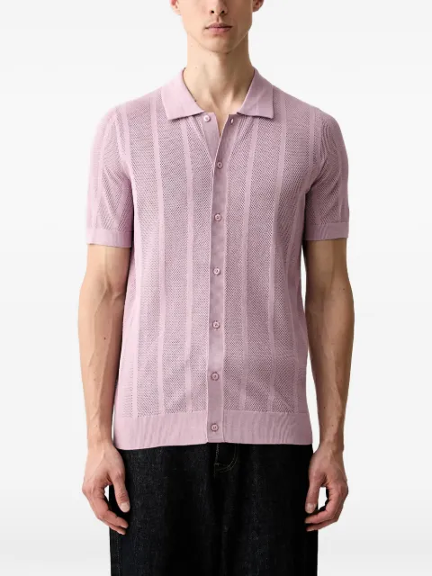 Karl Lagerfeld pointelle-knit button-down shirt Pink 655013563302