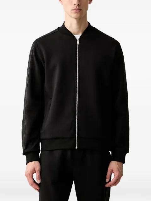 Karl Lagerfeld logo-tape zip-up cardigan Black 705023563902