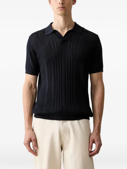 Karl Lagerfeld ribbed-knit short-sleeve T-shirt Blue 655016562304