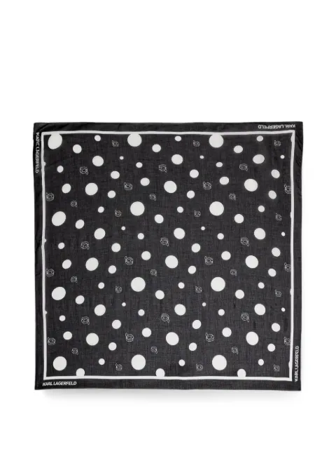 Karl Lagerfeld polka-dot logo-print scarf Black B3W33035999