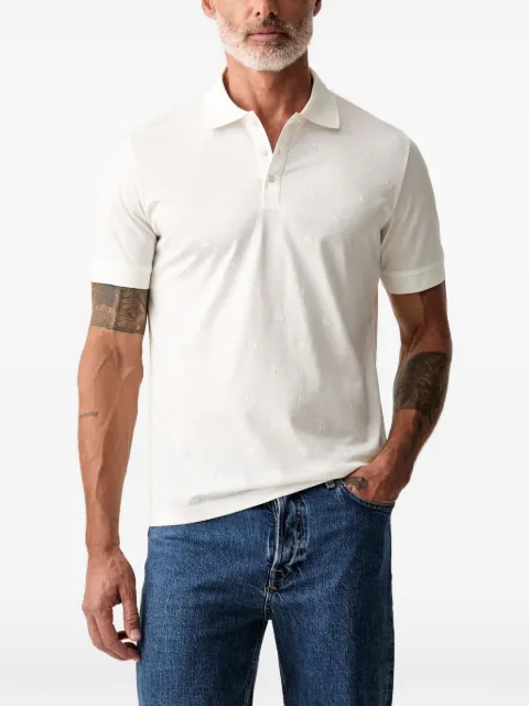 Karl Lagerfeld monogram-jacquard short-sleeve polo shirt White 745002563200