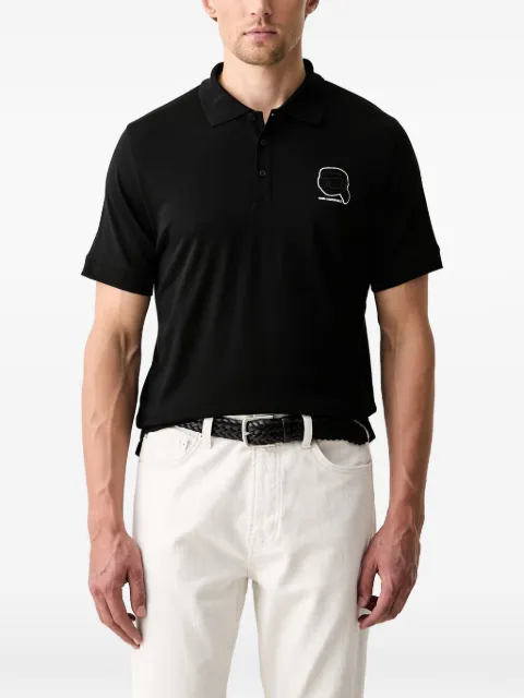 Karl Lagerfeld logo-patch polo shirt Black 745025563224