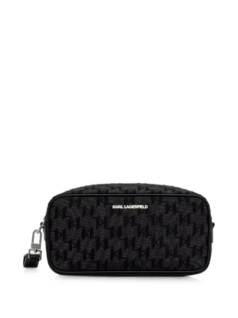 Karl Lagerfeld monogram-jacquard wash bag Black B3M32069999