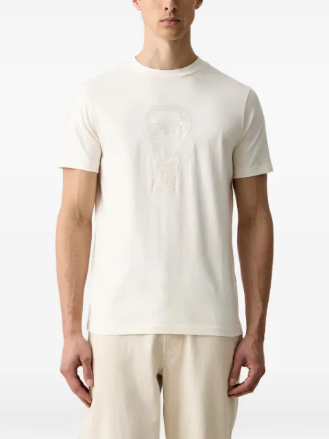 Karl Lagerfeld Ikonik-embroidered T-shirt Neutrals 755040563225